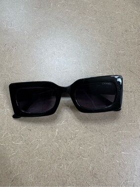 Designer Black Rectangular Sunglasses
